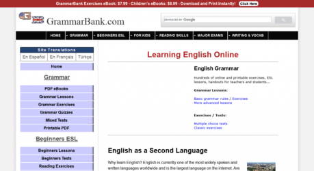 افضل موقع  شامل لتعلم اللغة الإنجليزية بالشرح وتدريبات لكل قسم من أقسام اللغة
