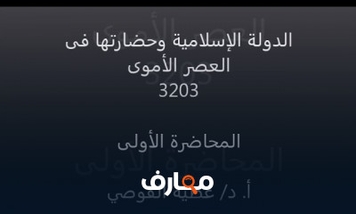 الدولة الإسلامية وحضارتها في العصر الأموي