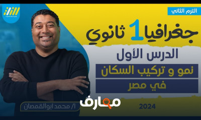 النشاط الزراعي بمصر جغرافيا 1ثانوى الترم التاني 2024