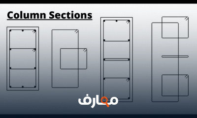 طريقة رسم قطاعات تسليح الأعمدة