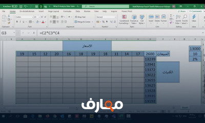 تحليل البيانات What If Analysis