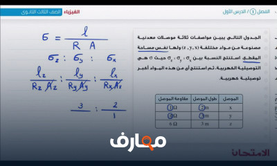 حل اسئلة الفيزياء الصف الثالث ثانوي