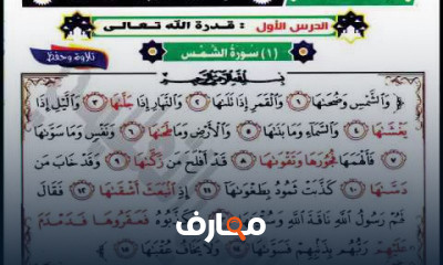 الصف الثاني الابتدائي تربية اسلامية ترم اول