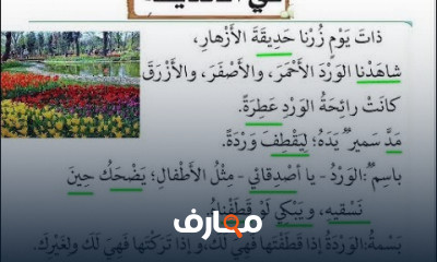 الصف الثاني الابتدائي ترم اول عربي