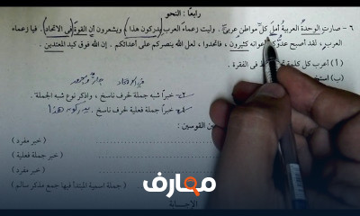 النحو للصف السادس الابتدائي ف 1