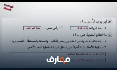 دراسات اجتماعية الصف السادس الابتدائى ترم ثانى