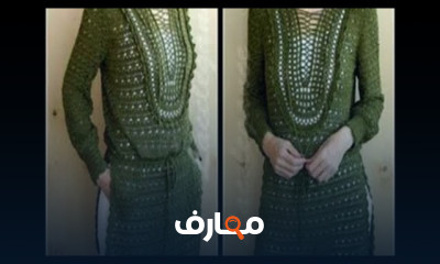 تصميم بلوزة غرزة زهرة اللوتس