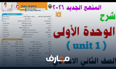 انجليزى unit 1 ثالثة إعدادى