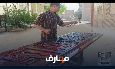 طريقه دهان الأبواب الخشب