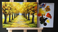 كورس - دورة تدريبية لتعليم  Autumn trees painting